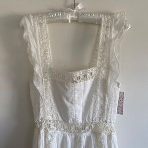 Free People White Flowy Mini Dress